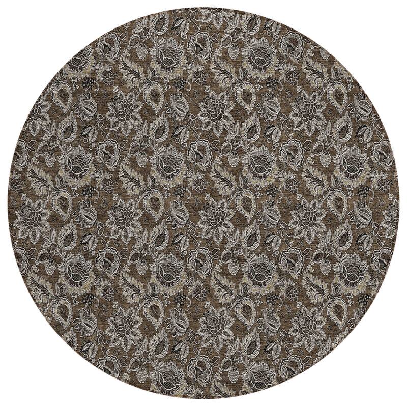 HomeRoots Floral Transitional Rectangle Outdoor Rug