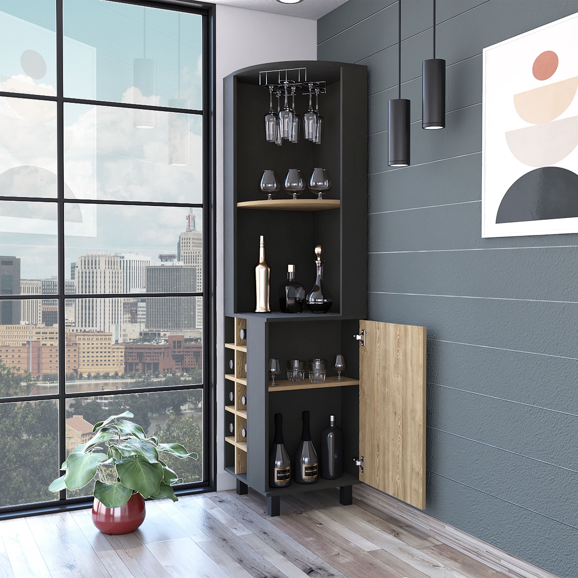 Pine sales bar cabinet