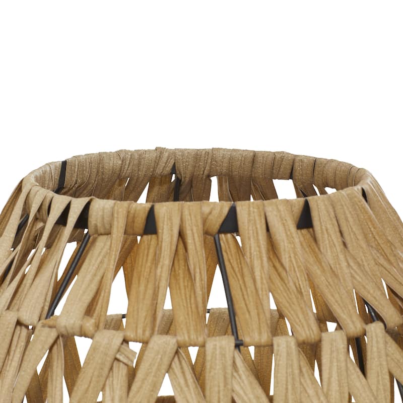 Plastic Rattan Handmade Woven Decorative Vase - Brown - Roche River Decor