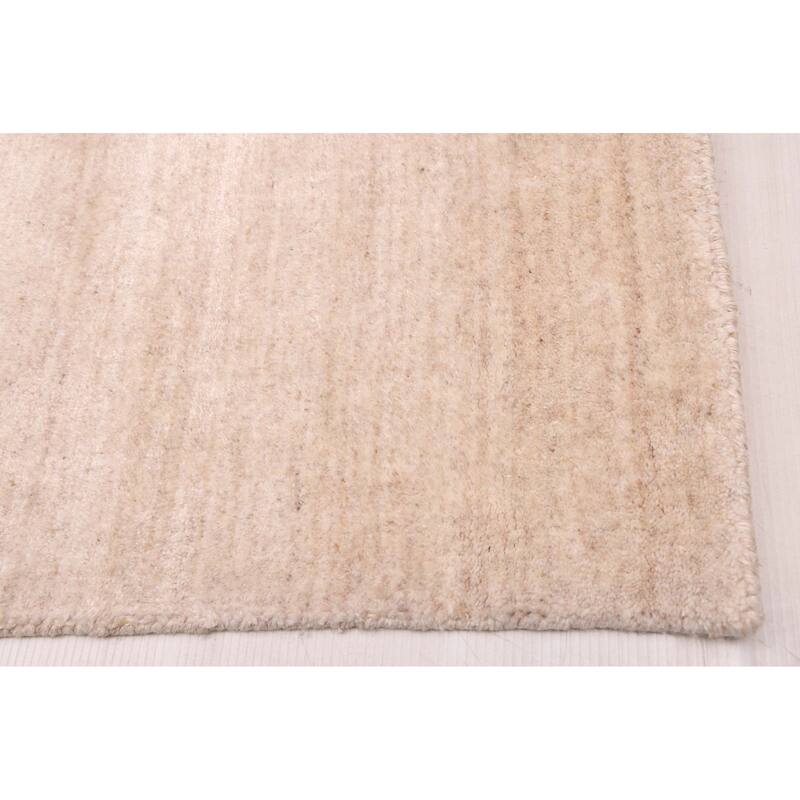 ECARPETGALLERY Hand Loomed Ananda Ivory Viscose, Wool Rug - 8'0 x 10'0