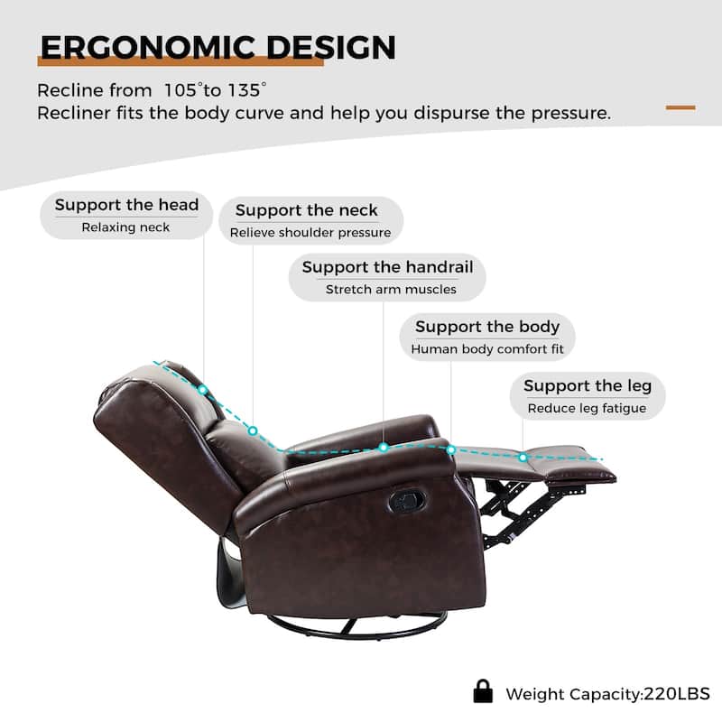 Baksoho Contemporary Faux Leather Swivel Nursery Chair with Metal Base by HULALA HOME