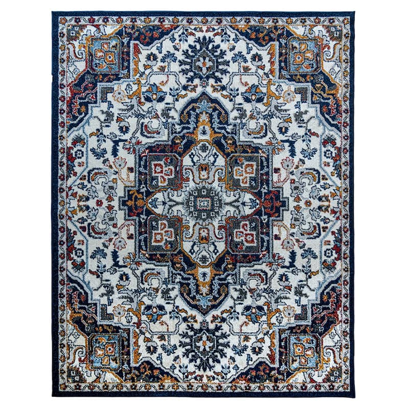 Gertmenian Barcelona Polyester / Polypropylene Turfted High-Low Area Rug Collection - 6' 6" x 9' - Sempre Multi - Runner/Rectangle