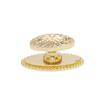 Utopia Alley Megan Cabinet Ring Pull Knob - Vintage Cabinet Polished Gold Hardware with Hand, Pull Knobs 1.9"