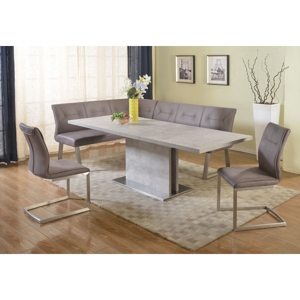 Extendable dining table and bench online set