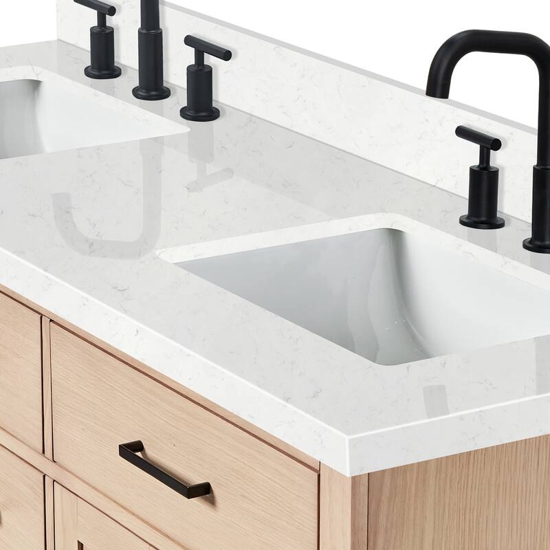 Ariel T060DCQRVO Hepburn 60" Free Standing Double Basin Vanity Set