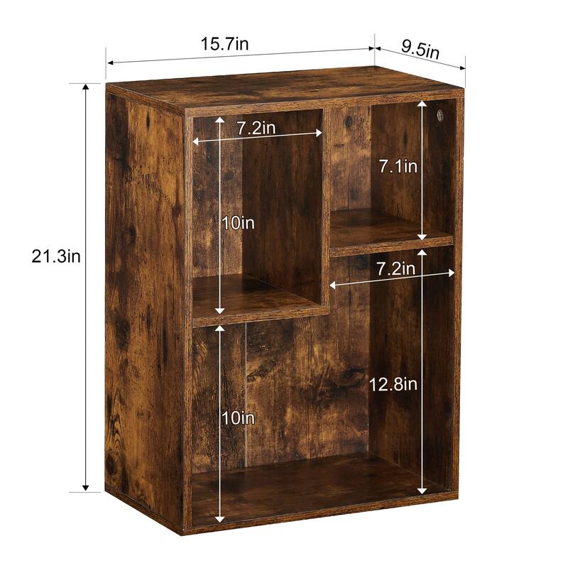 3 Cubes Wood Bookcase 3-Tier Bookshelf Storage Shelf