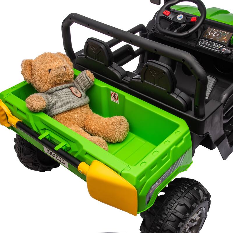 Kids 24V Ride-On Construction Dump Truck with Remote Control, Dual Motors, Music, and LED Lights, Ages 3-8