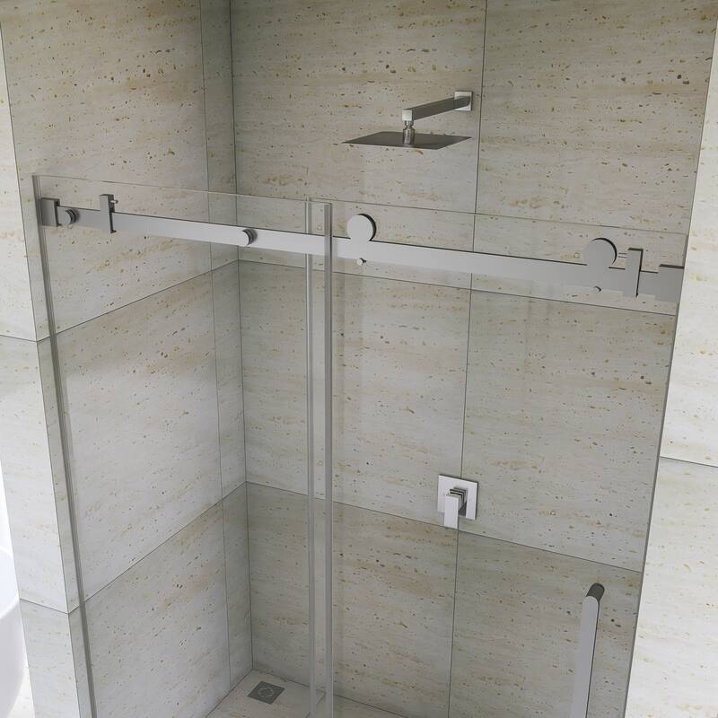 60" x 76" Sliding Frameless Shower Door - 60'' x 0.38'' x 76''
