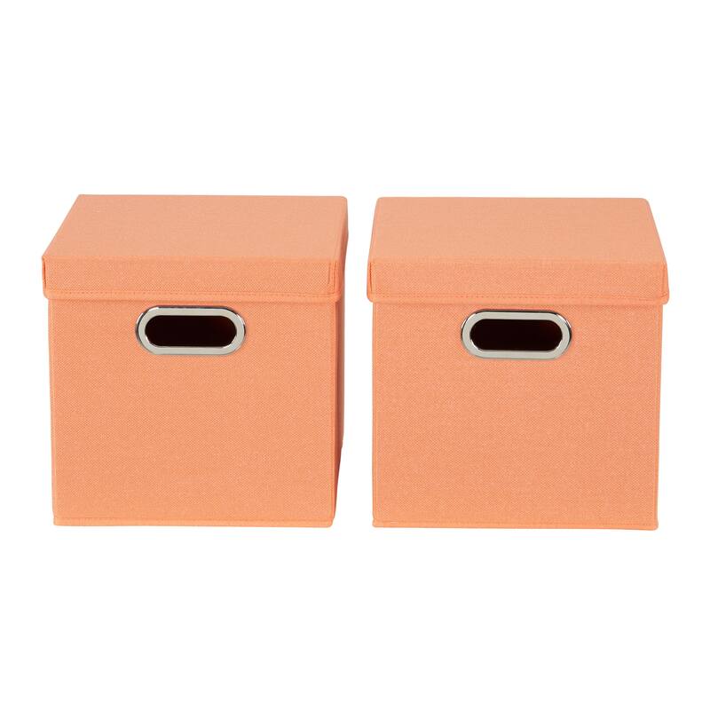 Household Essentials Storage Bins with Lids and Chromed Grommet Handles