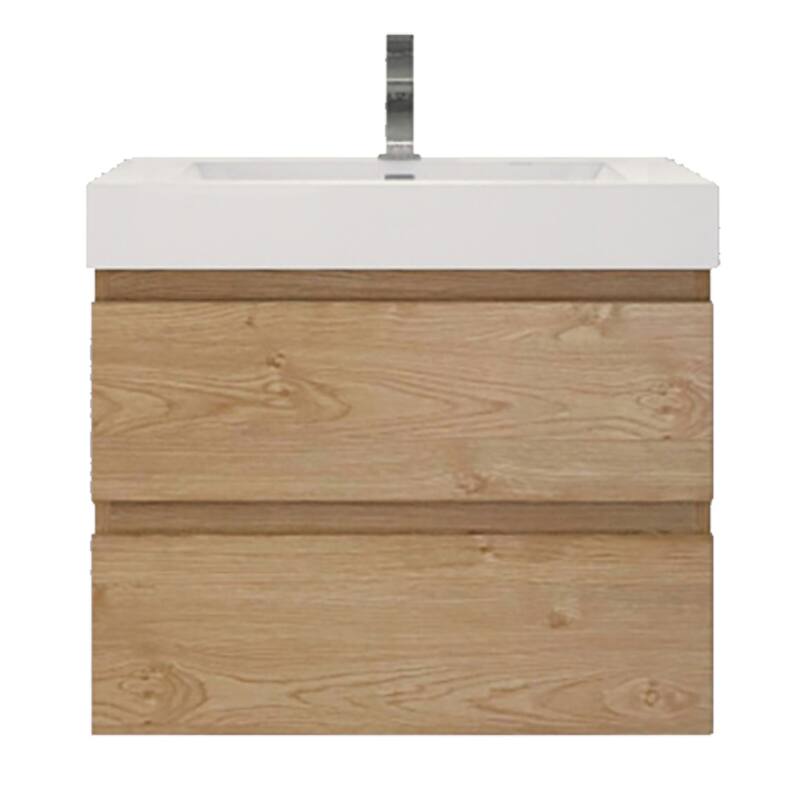 Baillie 30'' Wall-Mounted Vanity with Reinforced Acrylic Sink - 30''Width - New England Oak