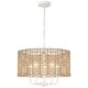 preview thumbnail 24 of 46, 5 - Light Dimmable Drum Chandelier Natural Rattan Bohemian & Coastal Pendant - 18.9 in