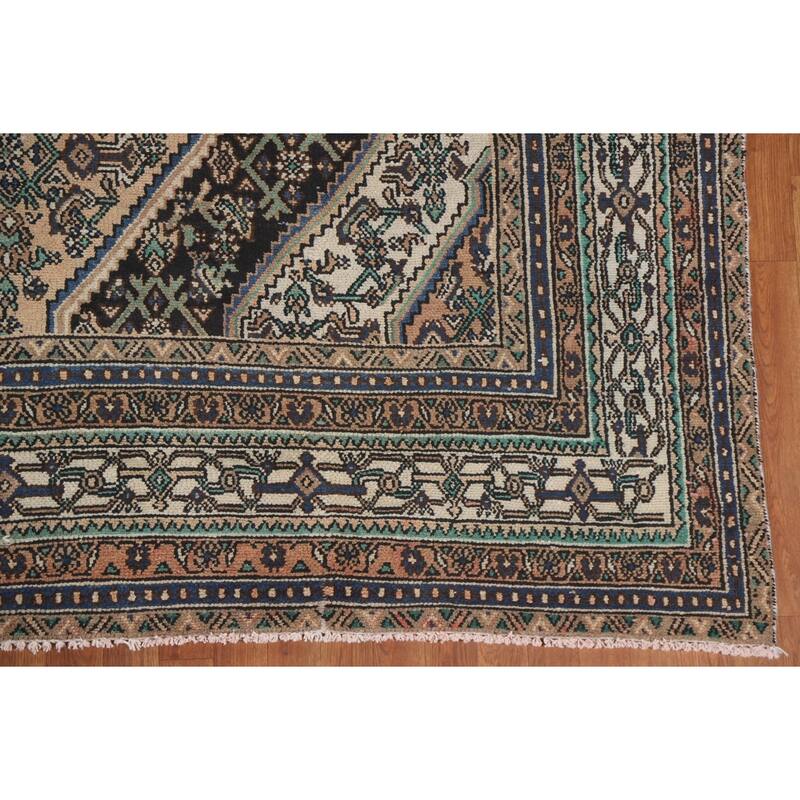 Hand Knotted Oriental 100% Wool Carpet Traditional Medallion Peach Hamedan Area Rug - 12' 11'' X 10' 0''