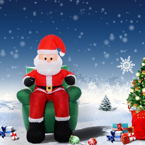 Christmas Inflatable 5 Feet Led Lighted Santa Electric Blow Up