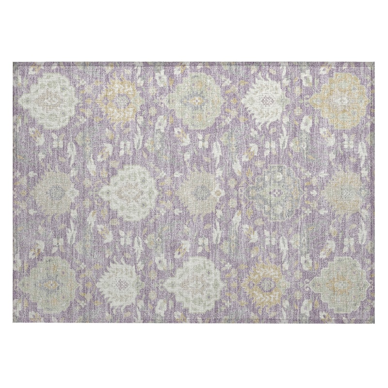 Machine Washable Indoor/ Outdoor Traditional Kashan Chantille Rug