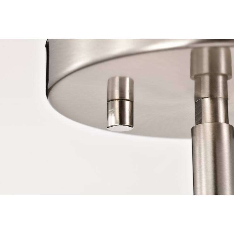 Royale Mini Pendant Brushed Nickel Finish Ribbed White Glass - Brushed Nickel