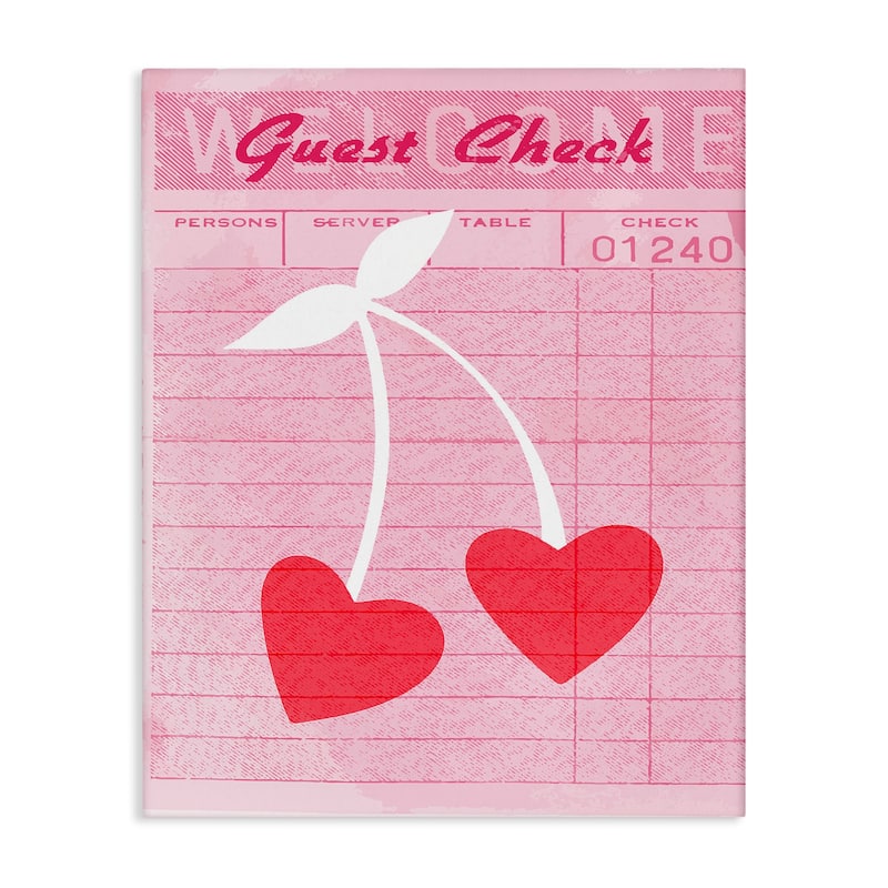 Stupell Cherries on Guest Check Canvas Wall Art Design By Lil' Rue - 16 x 20