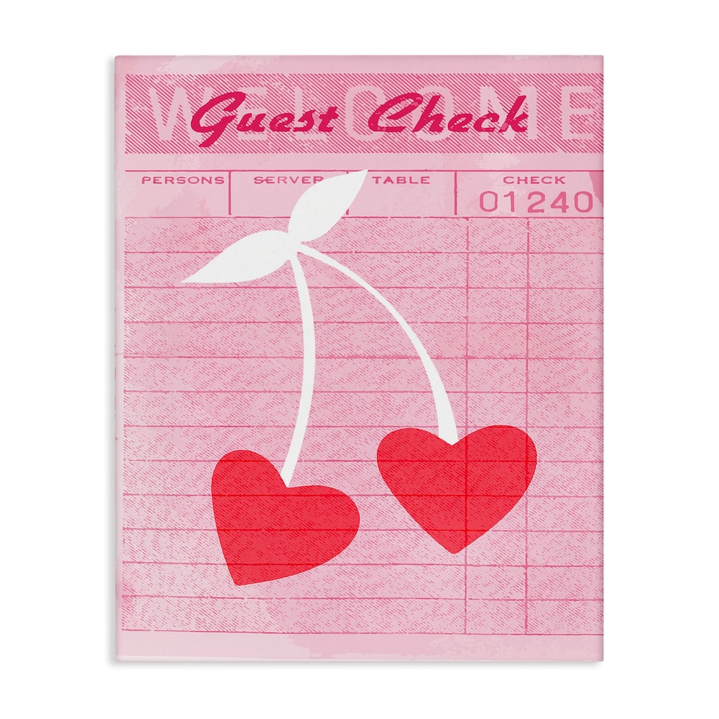 Stupell Cherries on Guest Check Canvas Wall Art Design By Lil' Rue