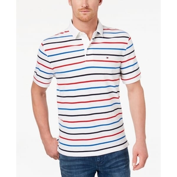 mens white tommy hilfiger polo shirt