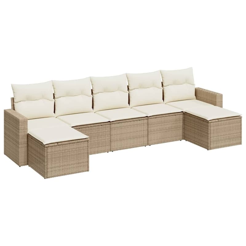 vidaXL Garden Sofa Set Beige, Cream White - 21.7 x 21.7 x 14.6