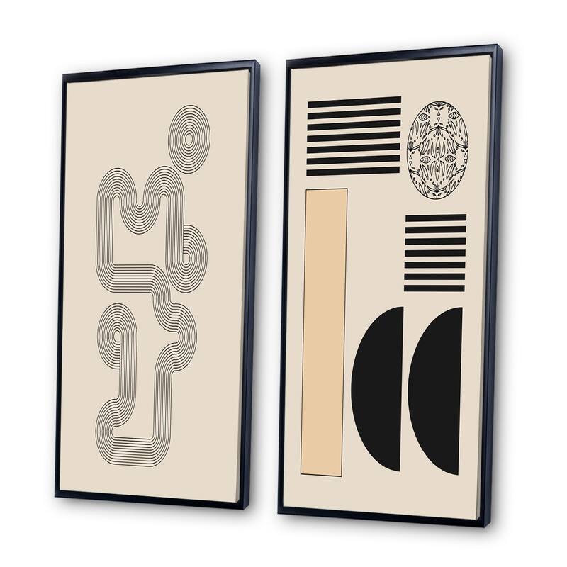 Designart "Geometric Typography Retro Abstract Minimal III" Geometric