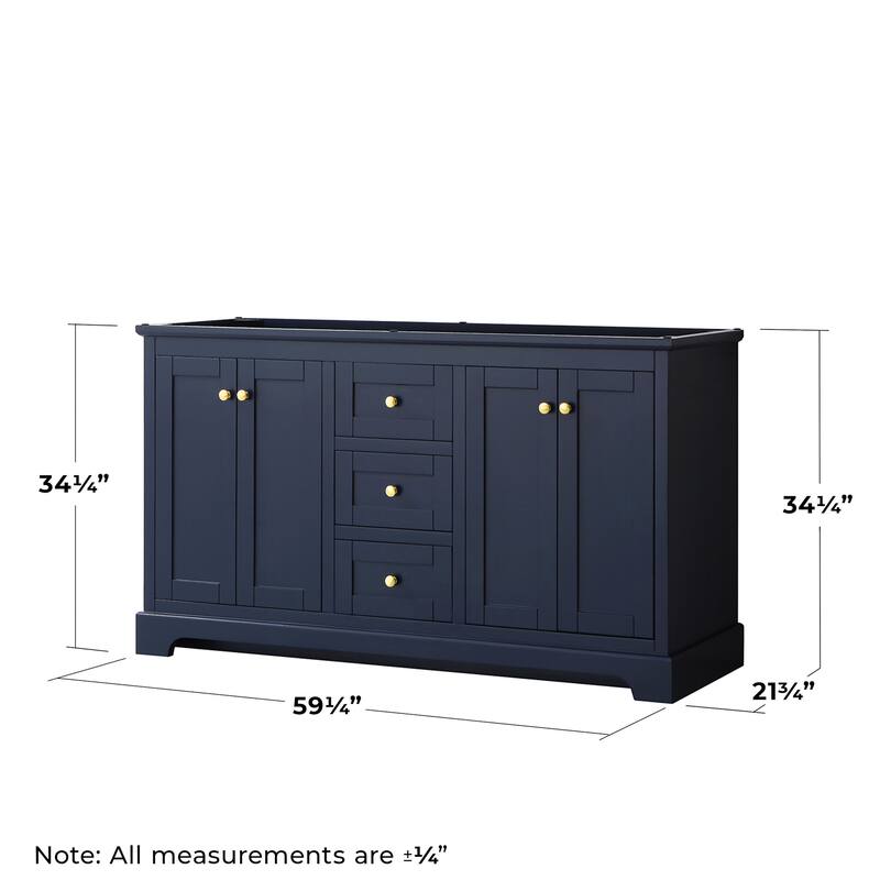 Wyndham Collection Avery 60" Double Free Standing Vanity Cabinet Only