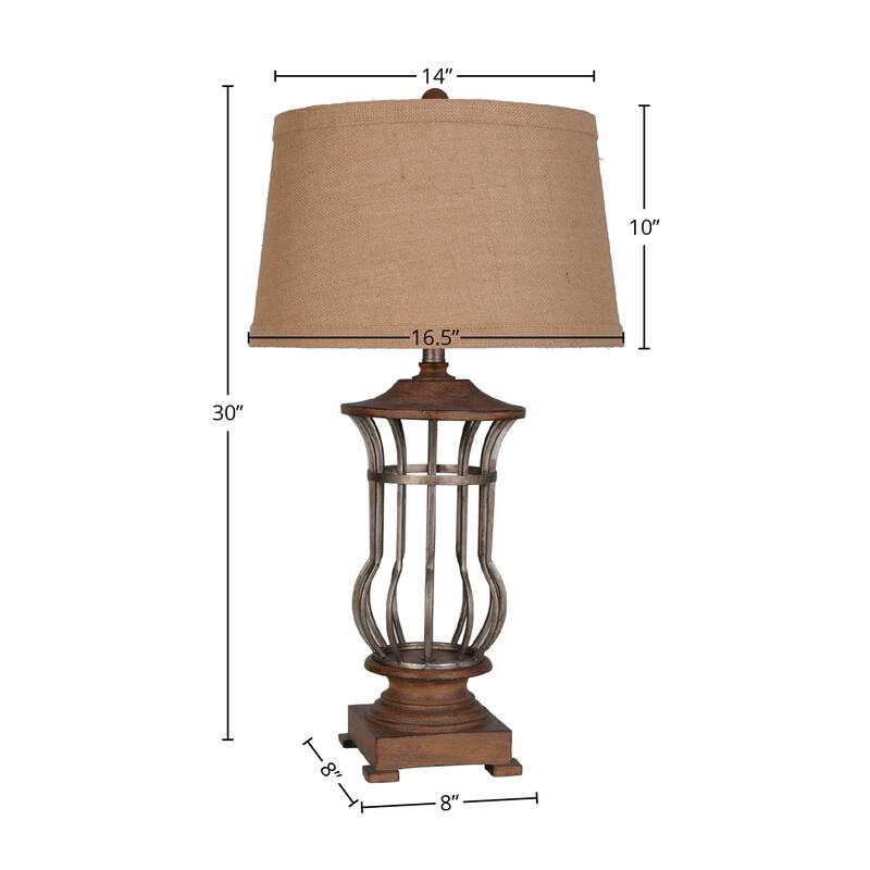 Metal and Polyresin Table Lamp (Set of 2) - N/A