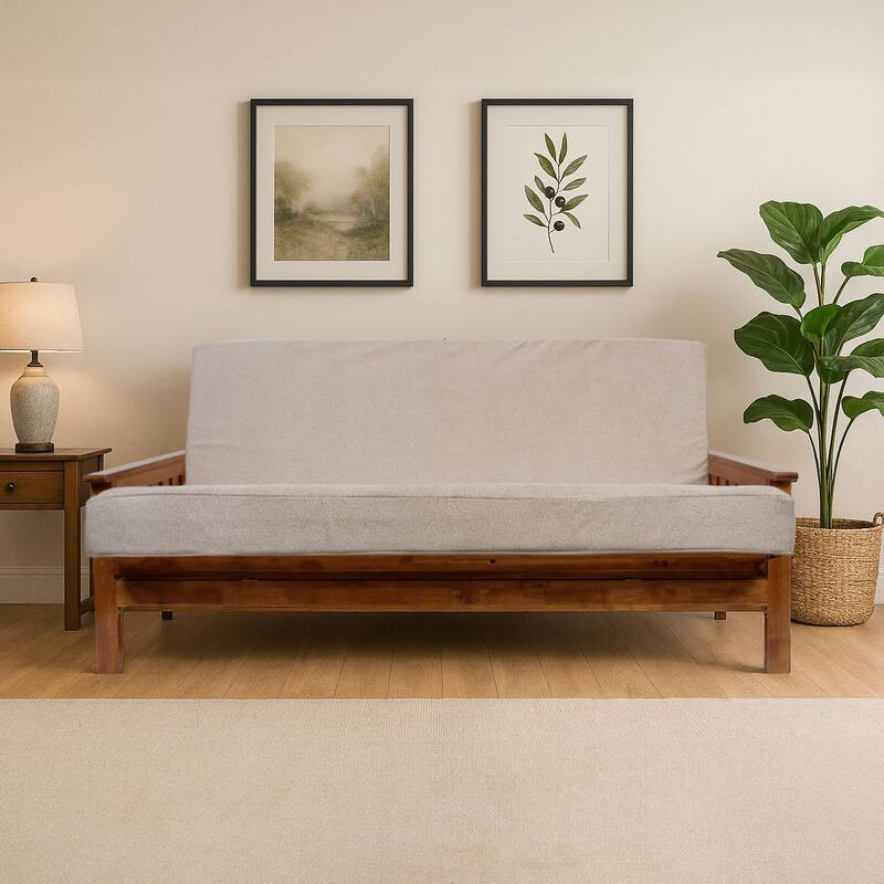 Memory Foam Infused Futon Mattress Full XL - Washable Removable Cover, Thick Foldable Sofa Bed Cushion (Frame NOT Included)