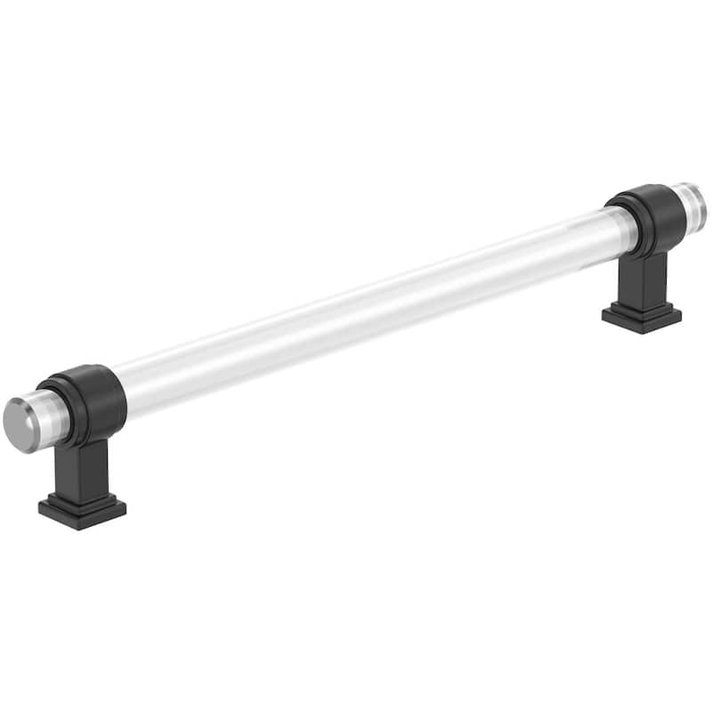 Amerock BP36661 Glacio 8" Center to Center Bar Cabinet Pull - Clear / Black Bronze