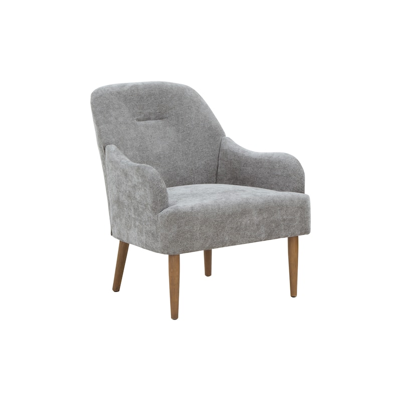 Chenille Armchair, Modern Style Accent Chair with Wood Legs, Comfy Design for Living Room, Bedroom, Office