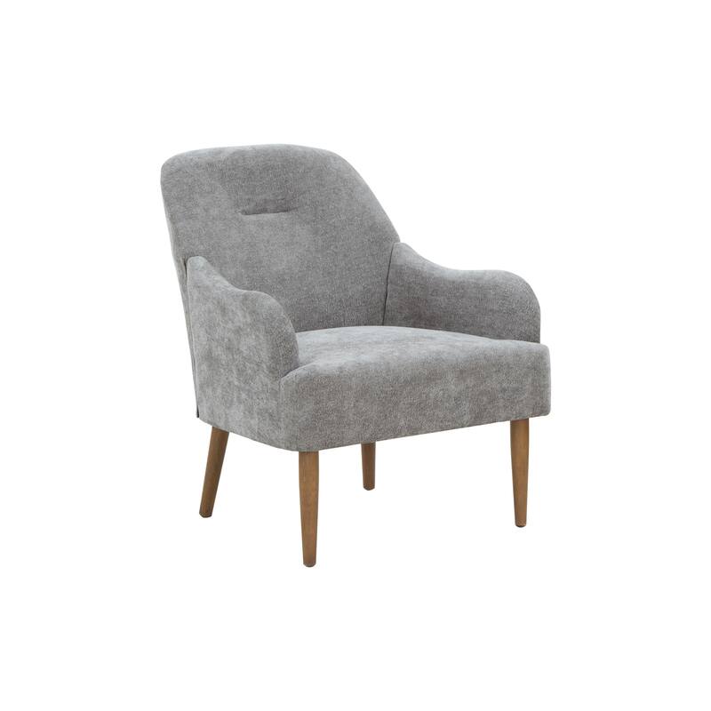 Modern Chenille Accent Chair with Wooden Legs, Set of 1