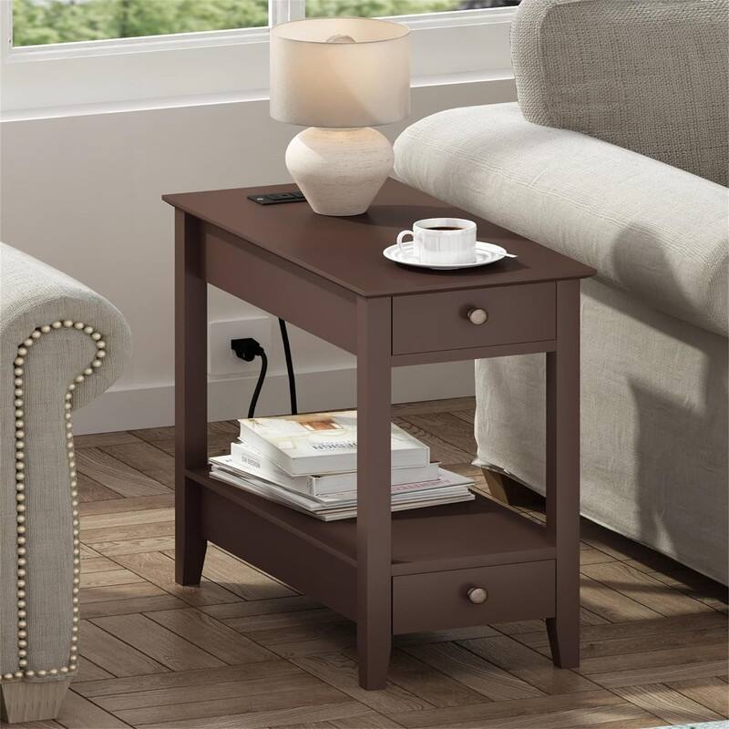 Side Table with Charging Station