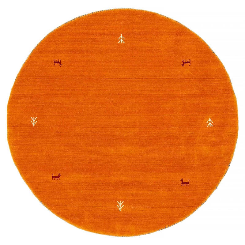 Kashkuli Gabbeh Burnt Orange Rug 3'11" x 3'11" - 3'11 x 3'11 - Burnt Orange - 3'11 x 3'11
