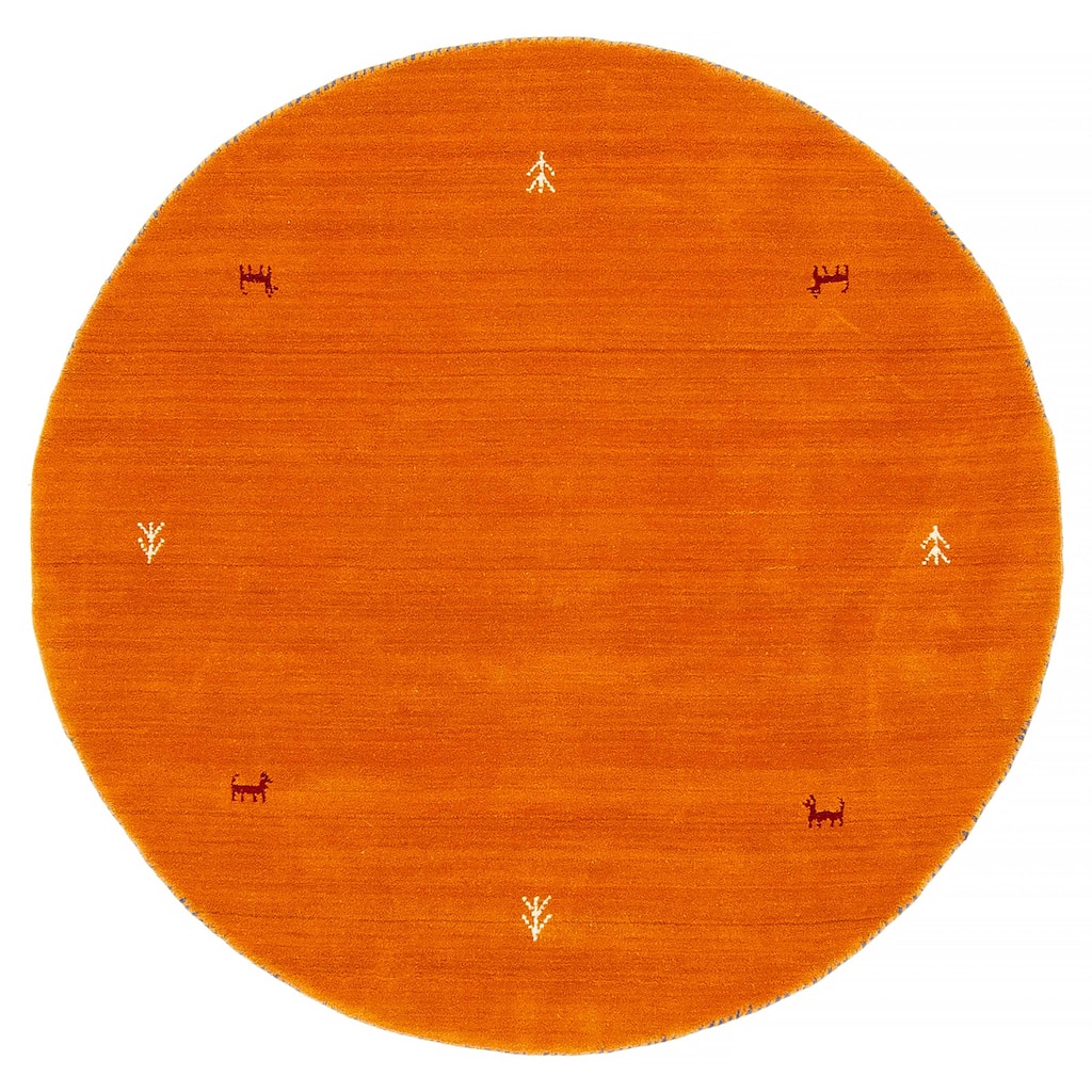Kashkuli Gabbeh Burnt Orange Rug 3'11" x 3'11" - 3'11 x 3'11