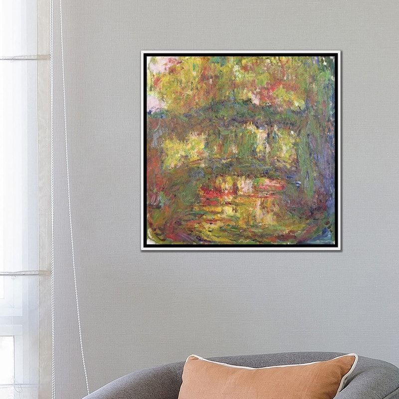 iCanvas "The Japanese Bridge at Giverny, 1918-24 " by Claude Monet Framed Canvas Print