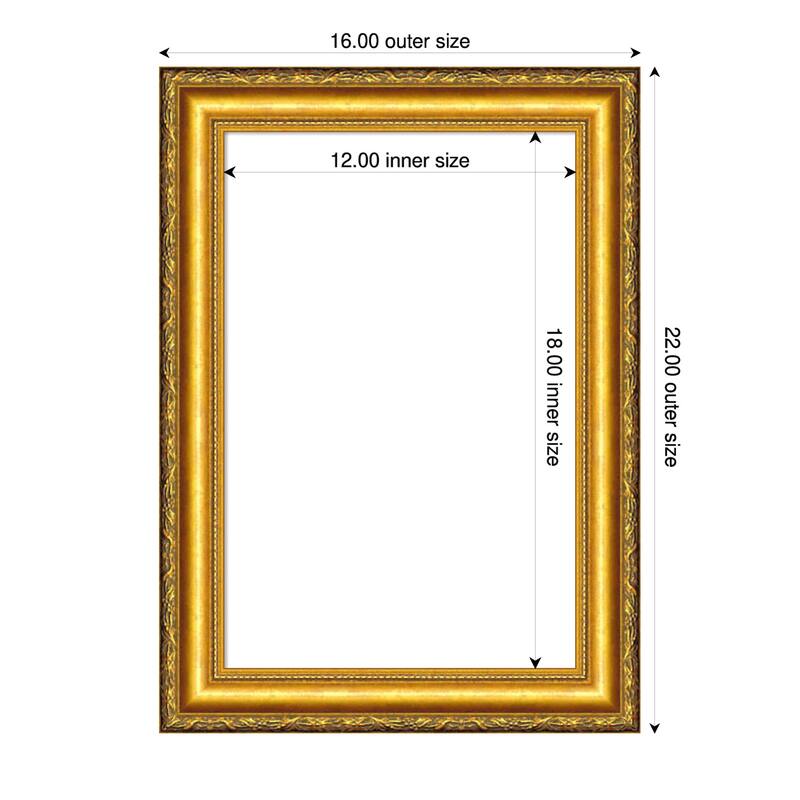 Amanti Art Colonial Embossed Gold Framed Dry Erase Magnetic Board - 16 x 22 in