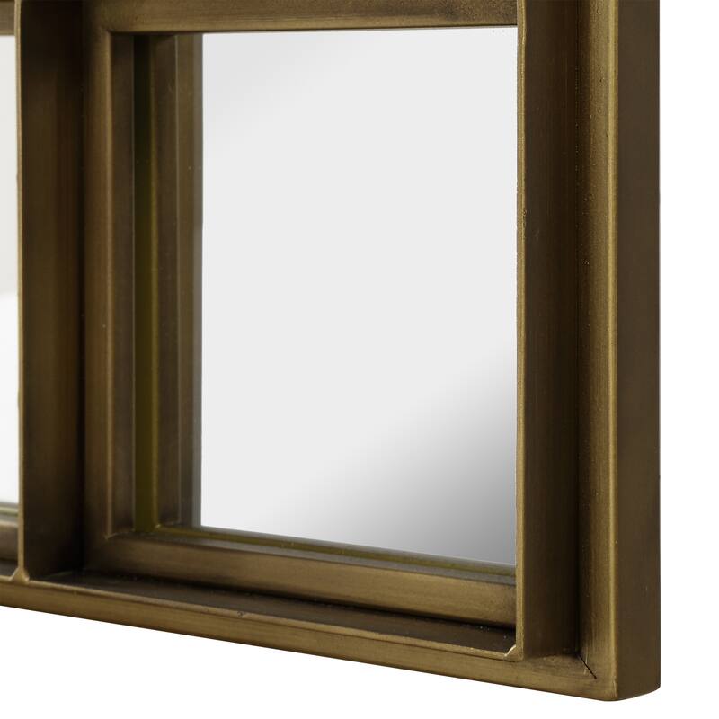 Uttermost Spurgeon Gold Window Mirror - 79.75"H x 39.375"W x 1.875"D