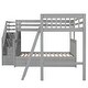 preview thumbnail 9 of 14, L-Shaped Twin over Full Bunk Bed With 3 Drawers,Ladder and Staircase for family