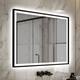 Wall Mounted Back Light Bathroom Framed LED Mirror Anti- Fog With Dimmable Light Touch Sensor And Memory Function - 36"H x 48'' W - Matte Black