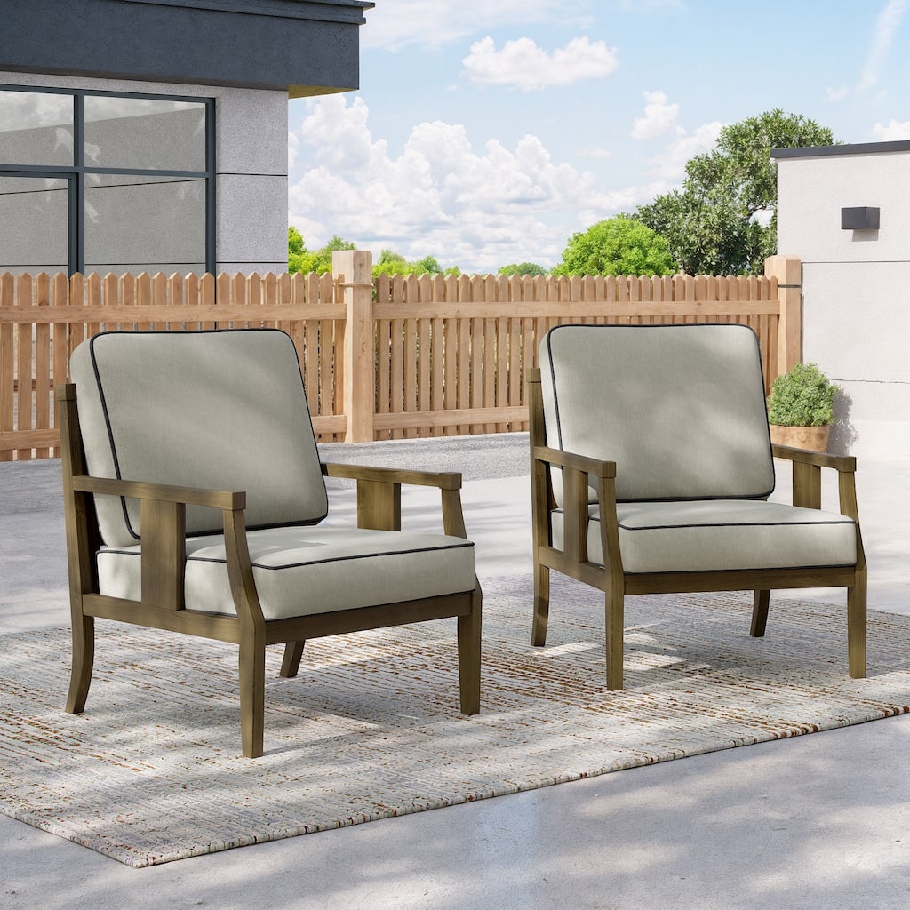 2 Set Outdoor Patio Club Chair with Cushion Patio Arm Lounge Chair