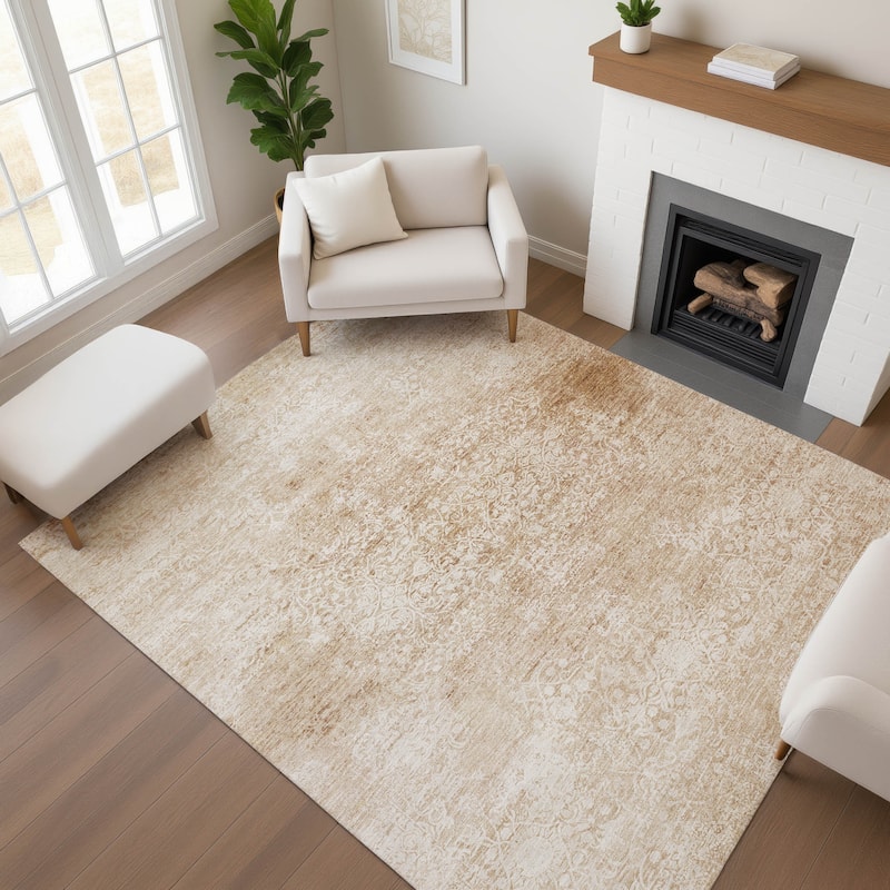 Premium Washable Super Soft Vintage Traditional Mayfield Rug - Coral - 3' x 5'