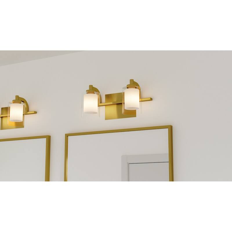 Kolt 2-Light Brushed Gold Bath Light