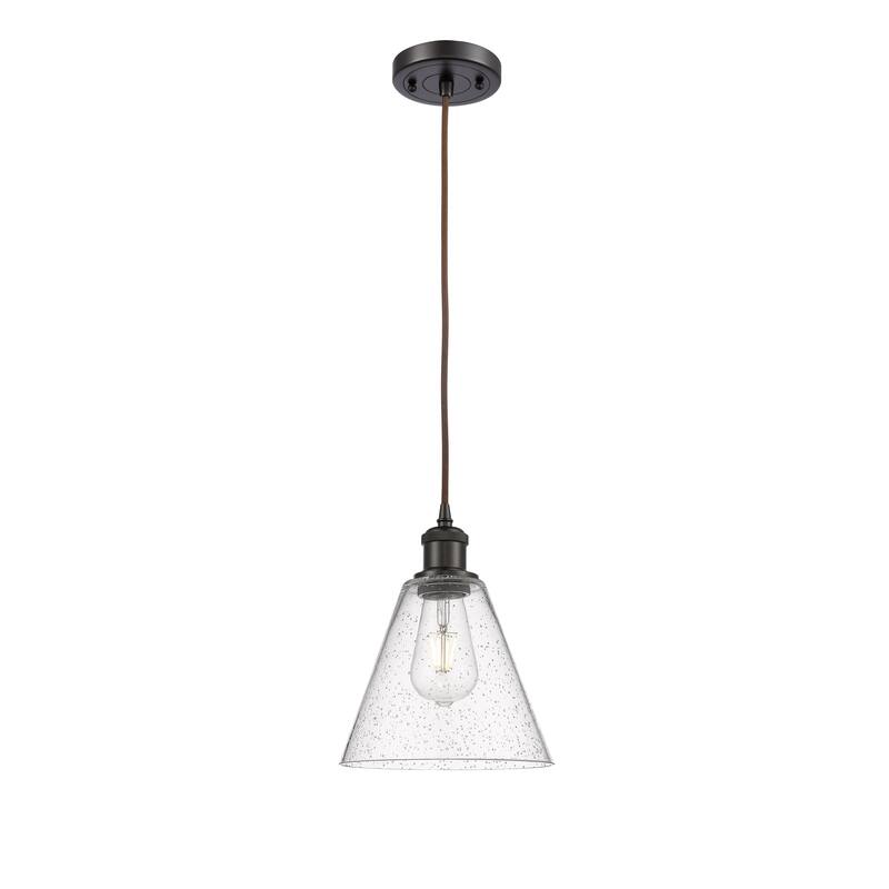 Innovations Lighting Ballston Berkshire 1 Light 8" Cord Hung Mini Pendant - Oil Rubbed Bronze/Seedy