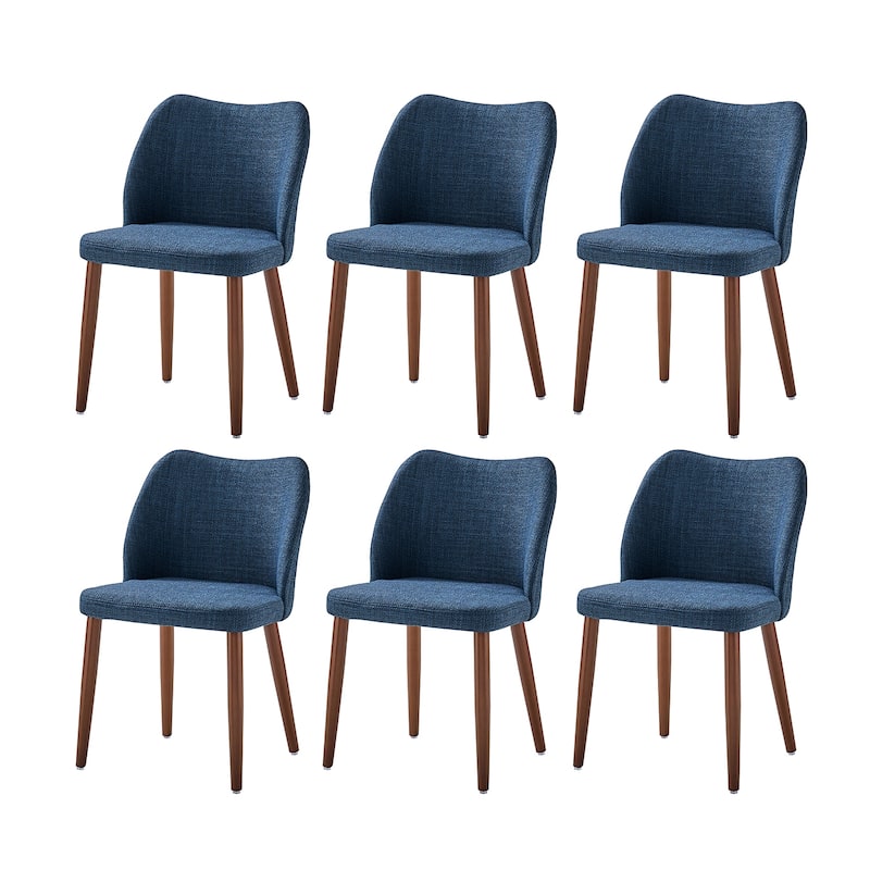 Melisa Upholstered Solid Wood Dining Chair Set of 6 by HULALA HOME