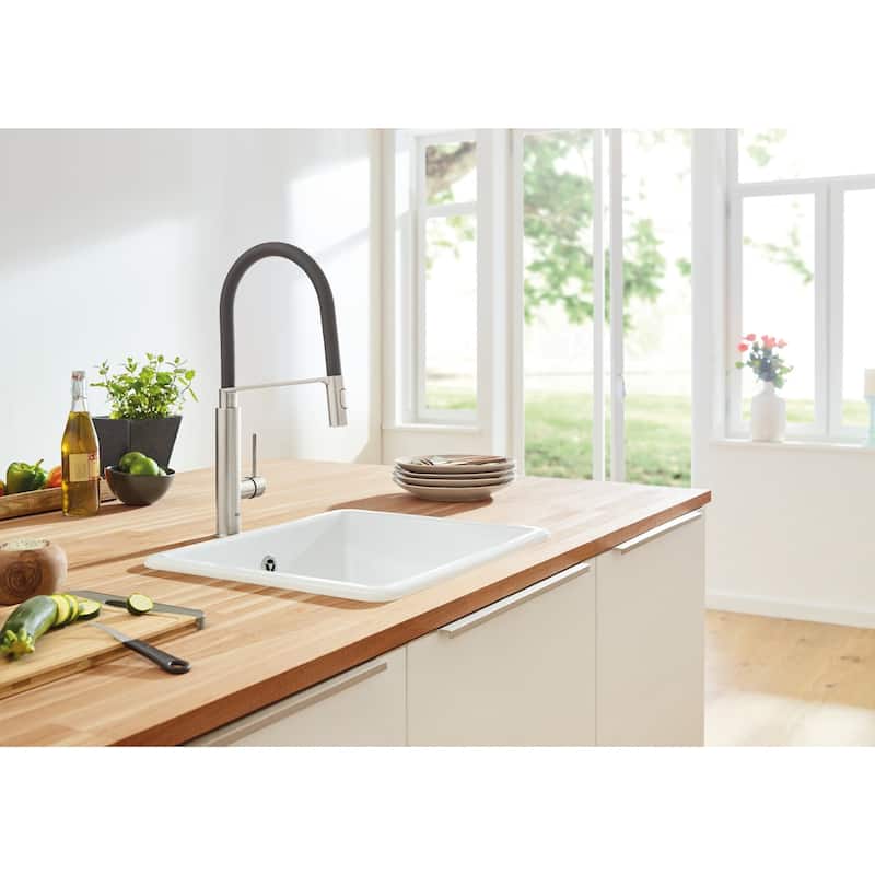Grohe Pre-Rinse Spray Kitchen Faucet with Locking Push Button Control