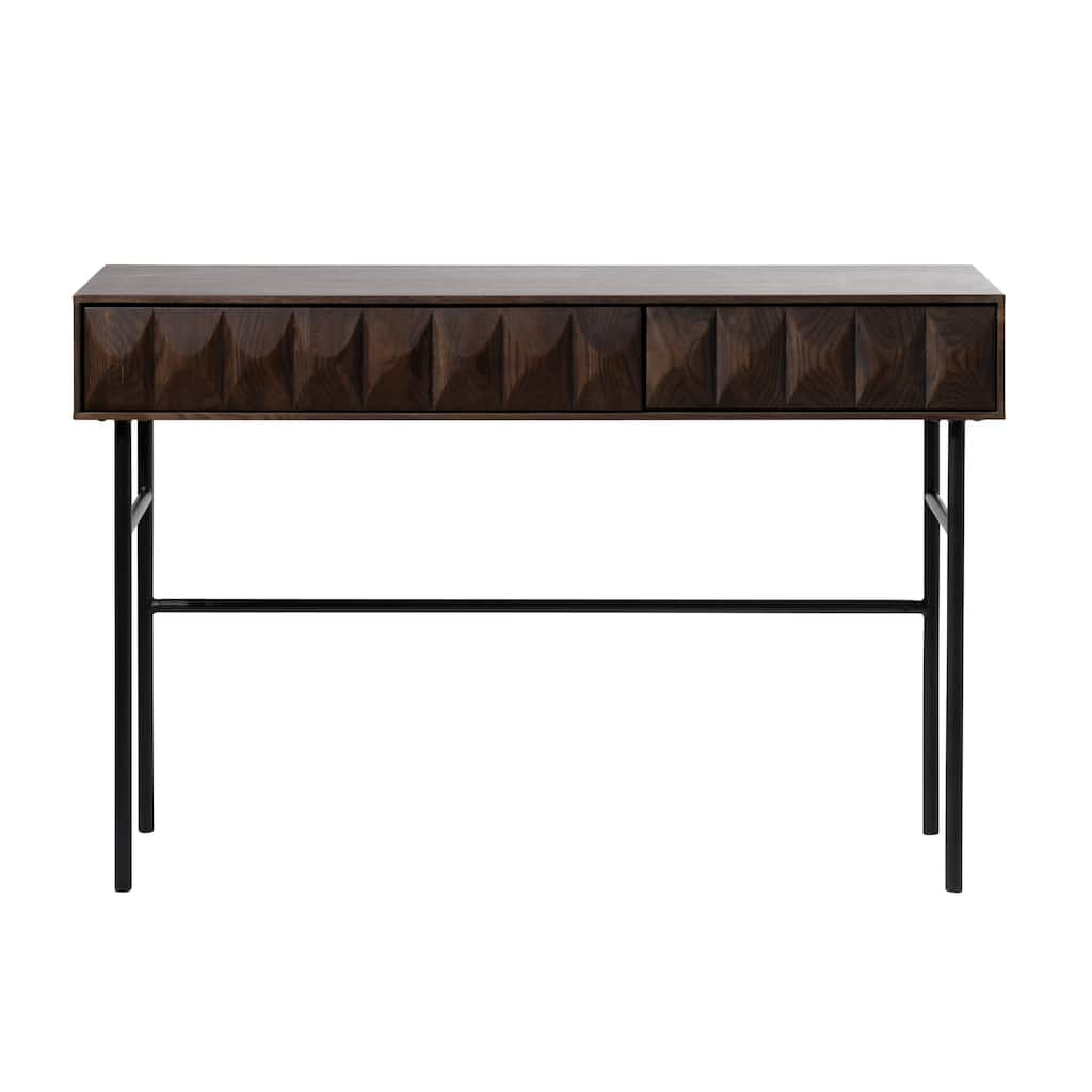 Rye Studio Modern 46" Wide 2-Drawer Console Table, Espresso Oak - 15.5"W x 46"L x 30"H