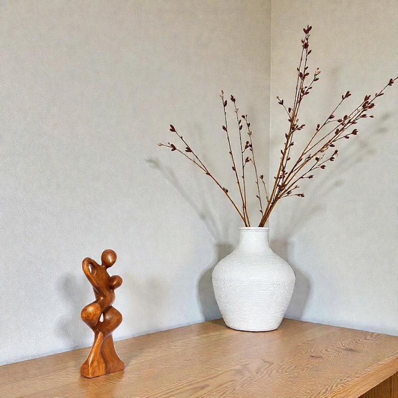 12" Wooden Handmade Abstract Sculpture Statue Handcrafted "Forever Mine" Gift Home Decor Figurine Decoration Hand Carved