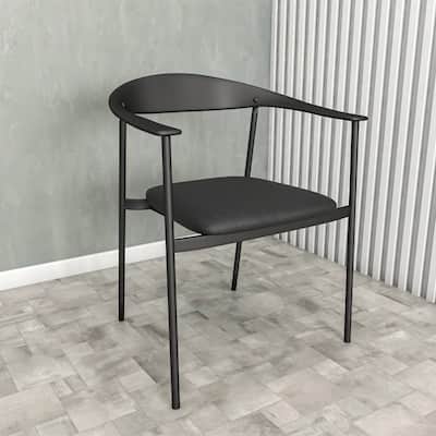 Leather Dining Chair with Stainless Steel Frame Set of 2 Kora Series