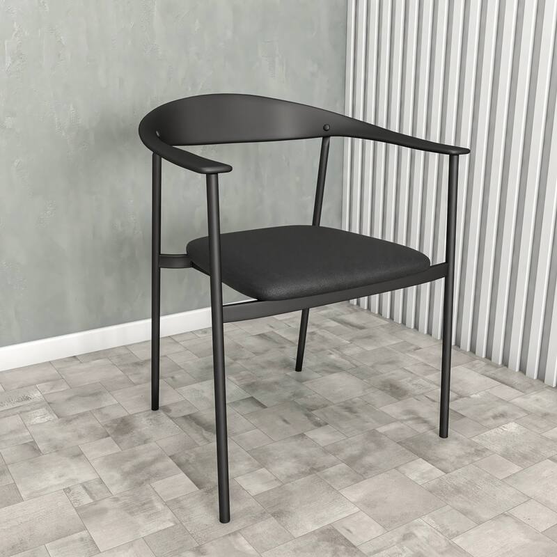 Leather Dining Chair with Stainless Steel Frame Set of 2 Kora Series