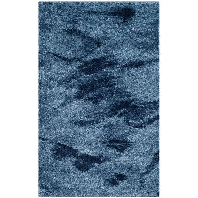 SAFAVIEH Retro Nurcan Modern Abstract Rug - 2'6" x 4' - Light Blue/Blue
