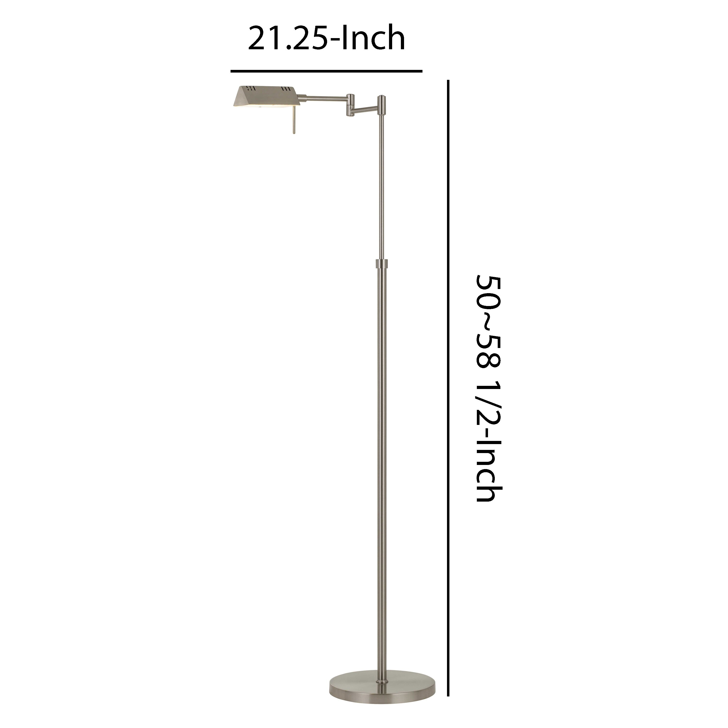 10W LED Adjustable Metal Floor Lamp with Swing Arm, Chrome - Overstock - 31684786